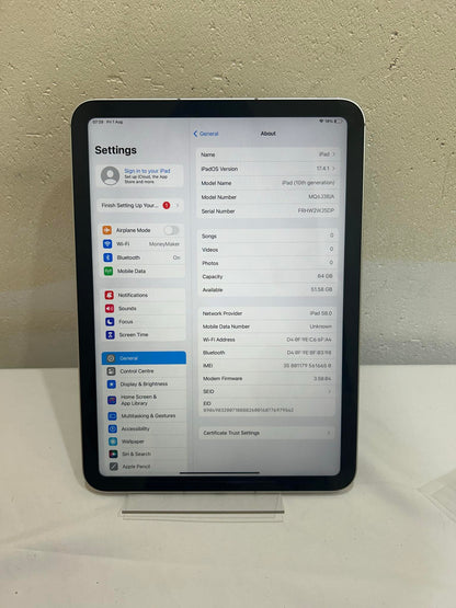 Ipad 10th Gen - 64gb - A2757 (UNLOCKED)