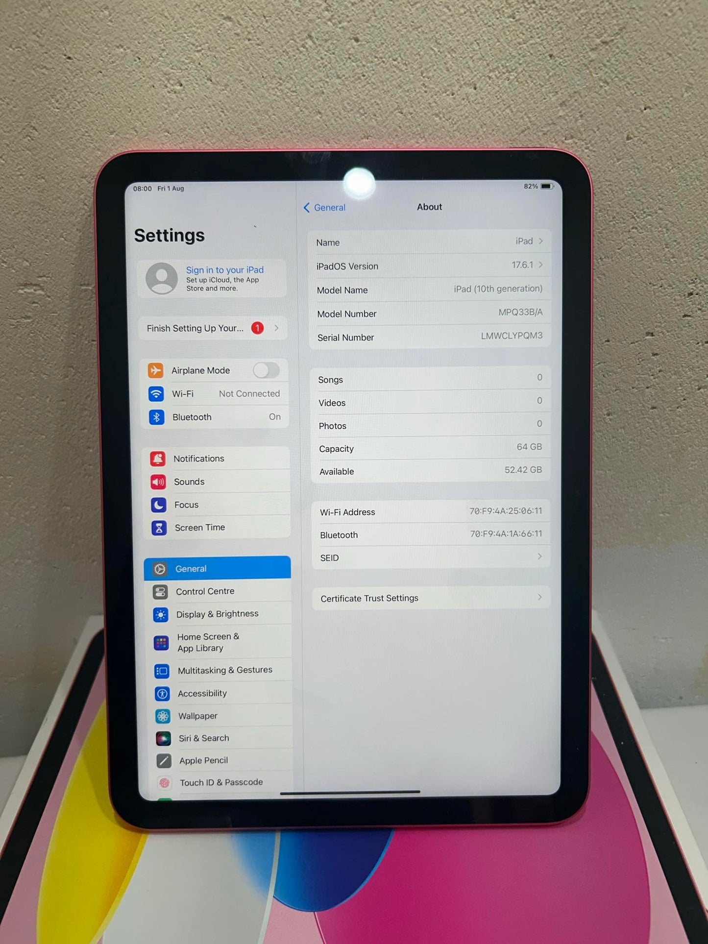 Ipad 10th Gen - 64b - A2696 (WIFI)