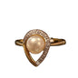 NEW 9CT Gold with Freshwater Pearl & Diamond Ring - Size P