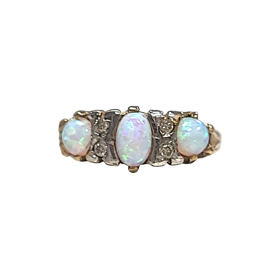 3 stone opal 9ct ring M