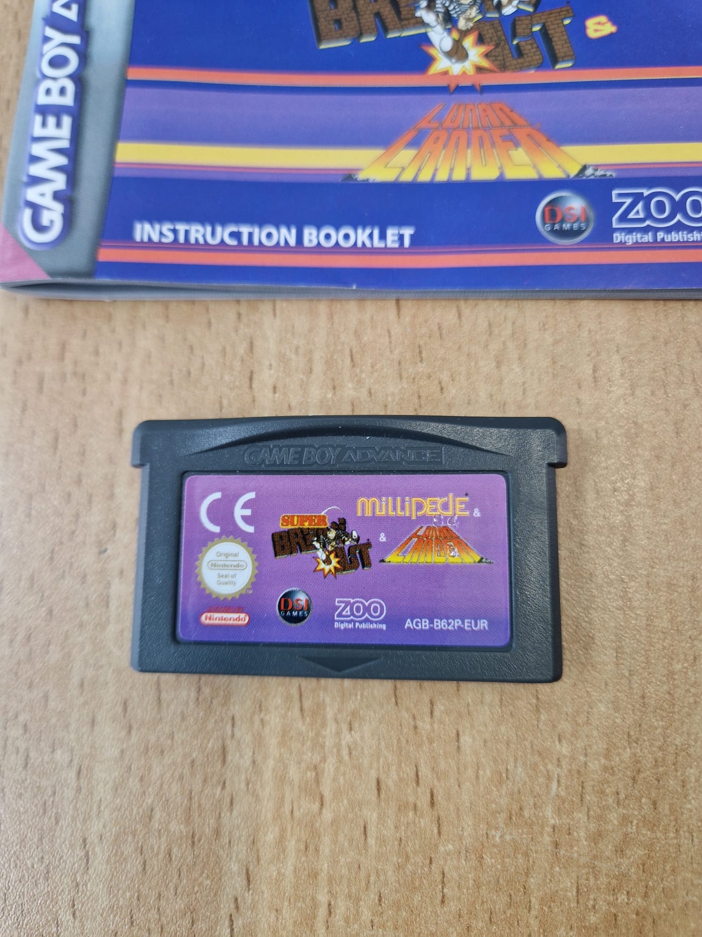Retro Nintendo GBA Triple Game – Millipede, Super Breakout, Lunar Lander
