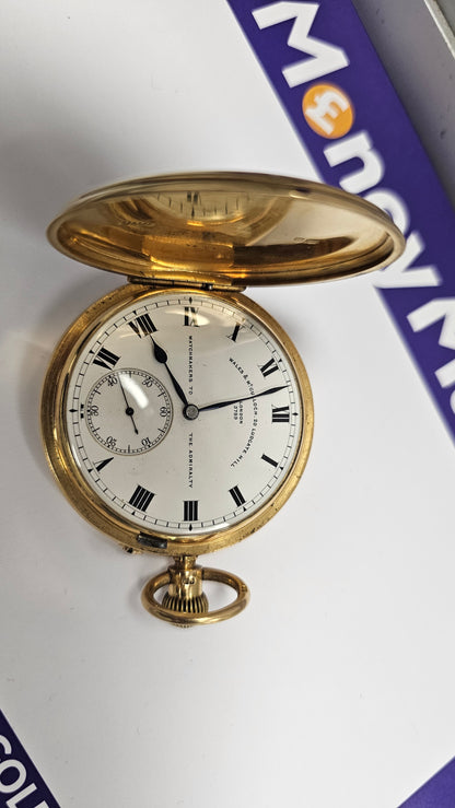 Antique 18K Gold Pocket Watch 128g Wales & McCulloch Admiralty Watchmakers