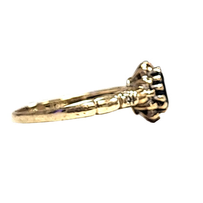 Vintage 9ct Gold Sapphire and Diamond Cluster Ring - Classic Oval Design