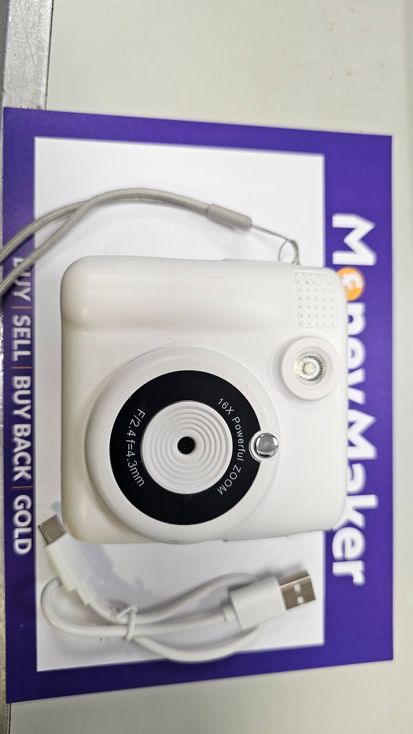 ASDA Tech Instant Printing Camera White USB Recharge Kids Digital Camera