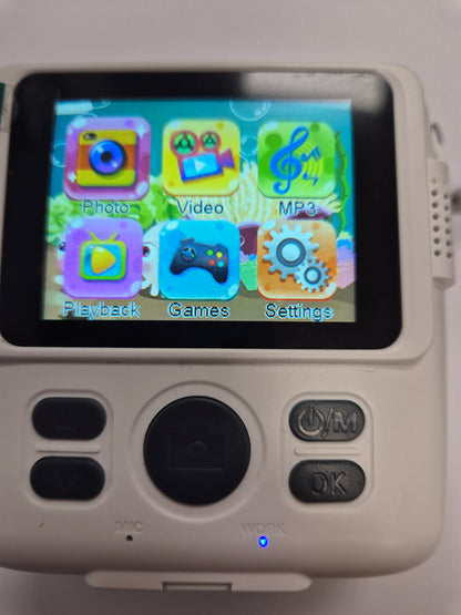 ASDA Tech Instant Printing Camera White USB Recharge Kids Digital Camera