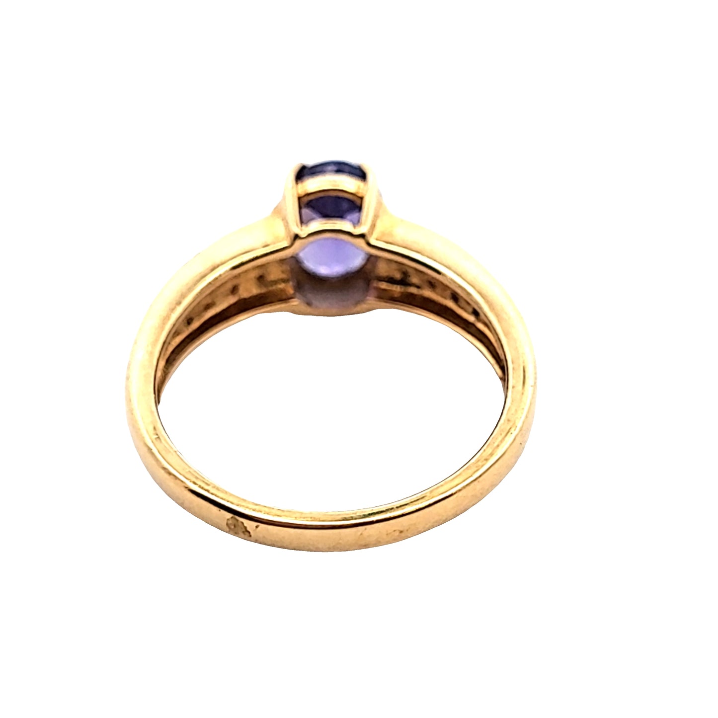 18ct Yellow Gold Amethyst & Diamond Ring Size N