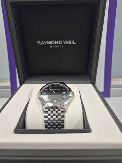 RAYMOND WEIL WO34937 SILVER TONE GENTS BLACKFACE WATCH