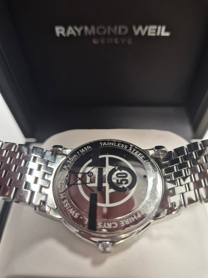 RAYMOND WEIL WO34937 SILVER TONE GENTS BLACKFACE WATCH