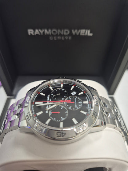 RAYMOND WEIL GENTS STEEL BLACK FACE WATCH