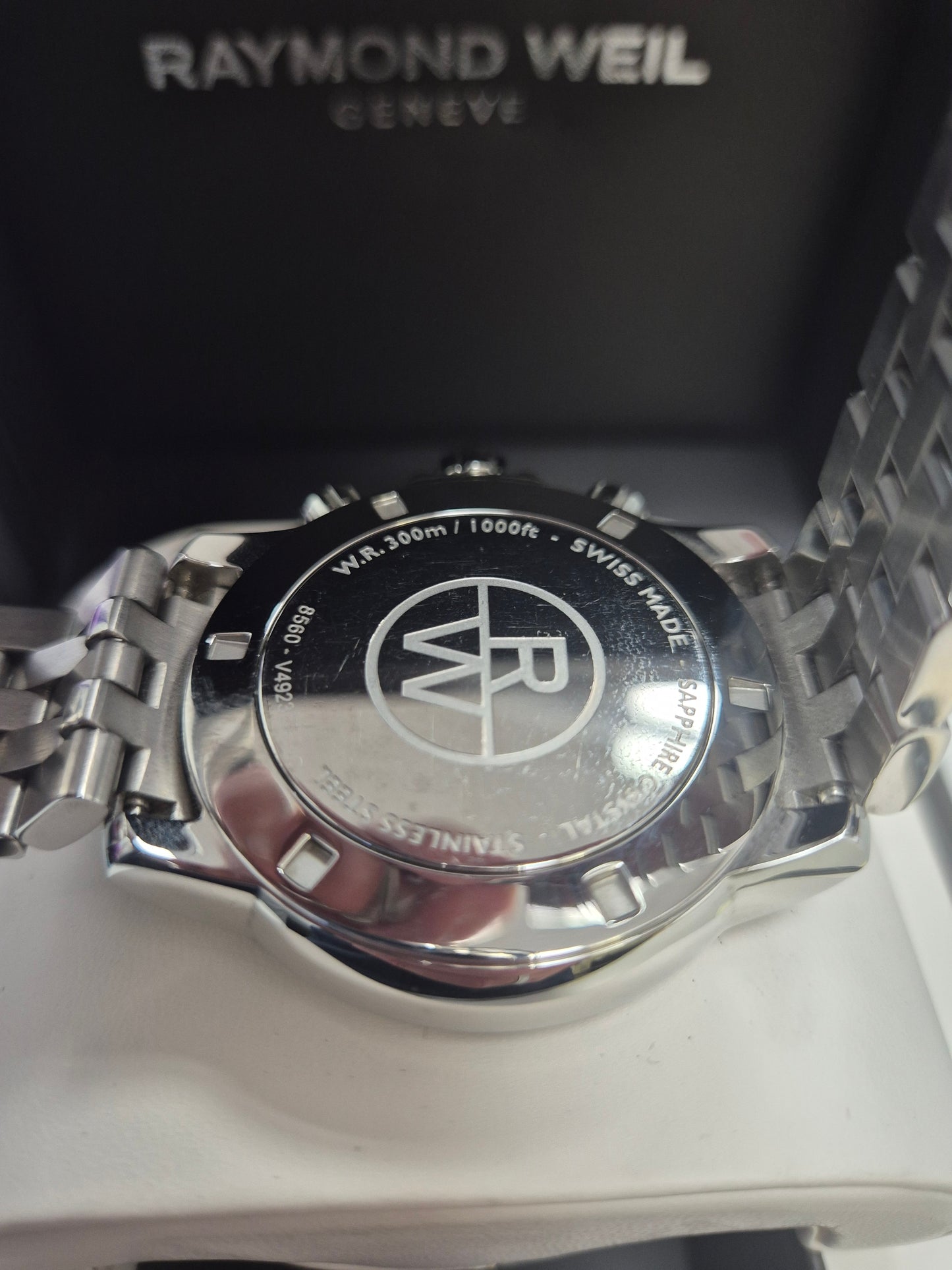 RAYMOND WEIL GENTS STEEL BLACK FACE WATCH