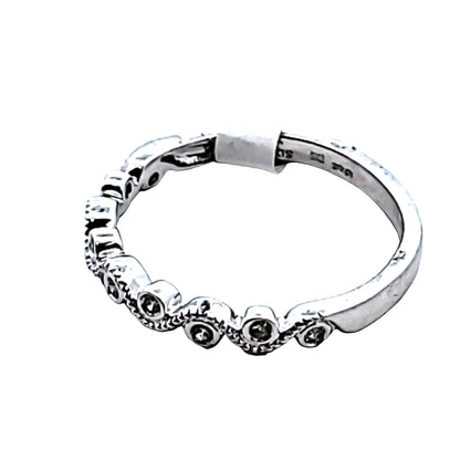 NEW 9CT WHITE GOLD DIAMOND RING, 0.07CT,2G VINTAGE