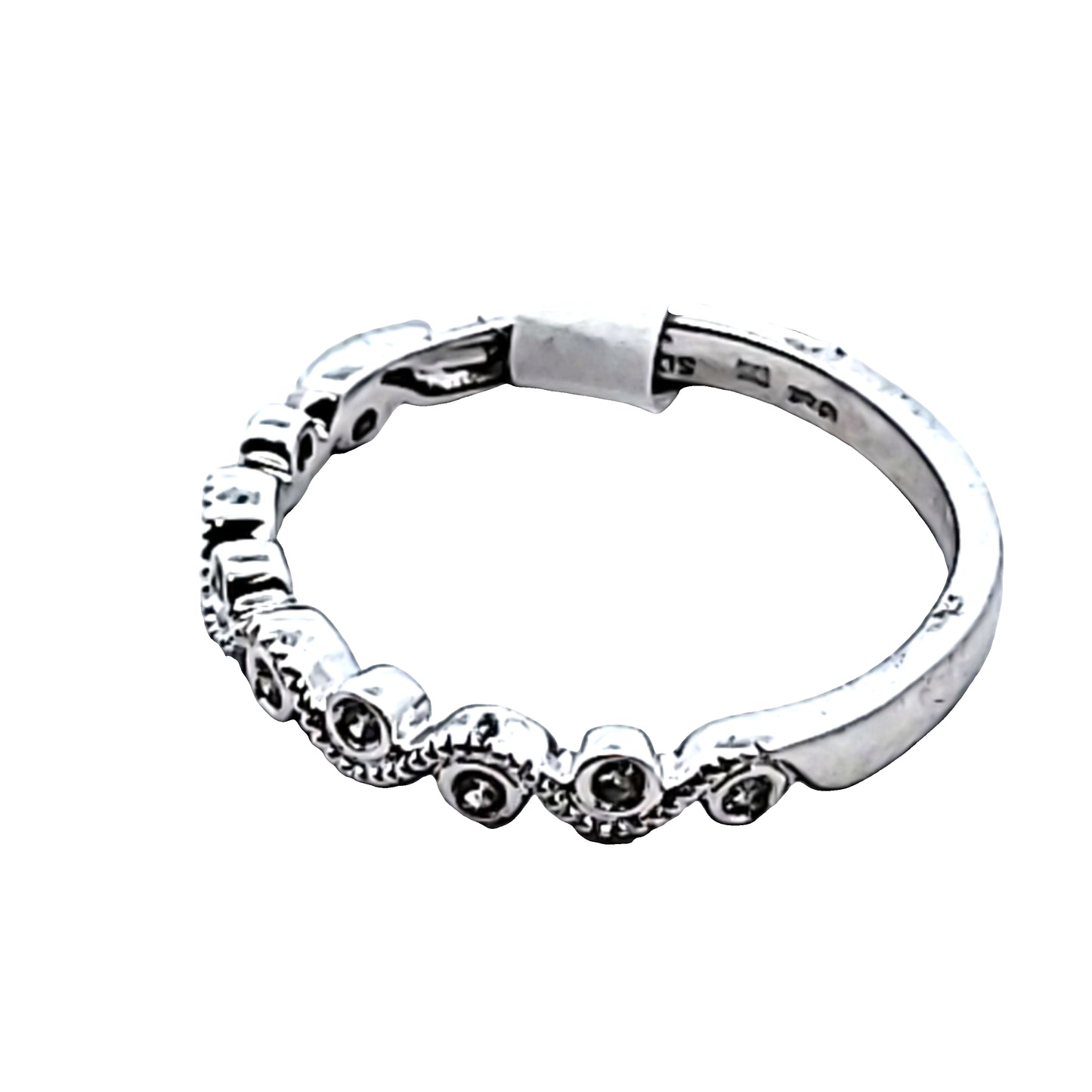 NEW 9CT WHITE GOLD DIAMOND RING, 0.07CT,2G VINTAGE