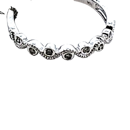 NEW 9CT WHITE GOLD DIAMOND RING, 0.07CT,2G VINTAGE