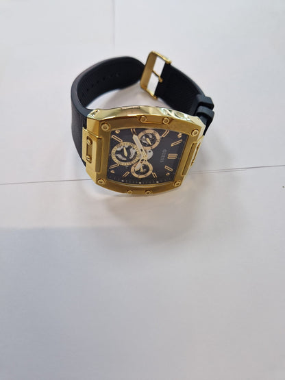 Guess Phoenix Men’s Chrono Black Silicone Strap Watch + Box, 12M Warranty - Money Maker 