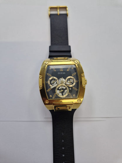 Guess Phoenix Men’s Chrono Black Silicone Strap Watch + Box, 12M Warranty - Money Maker 