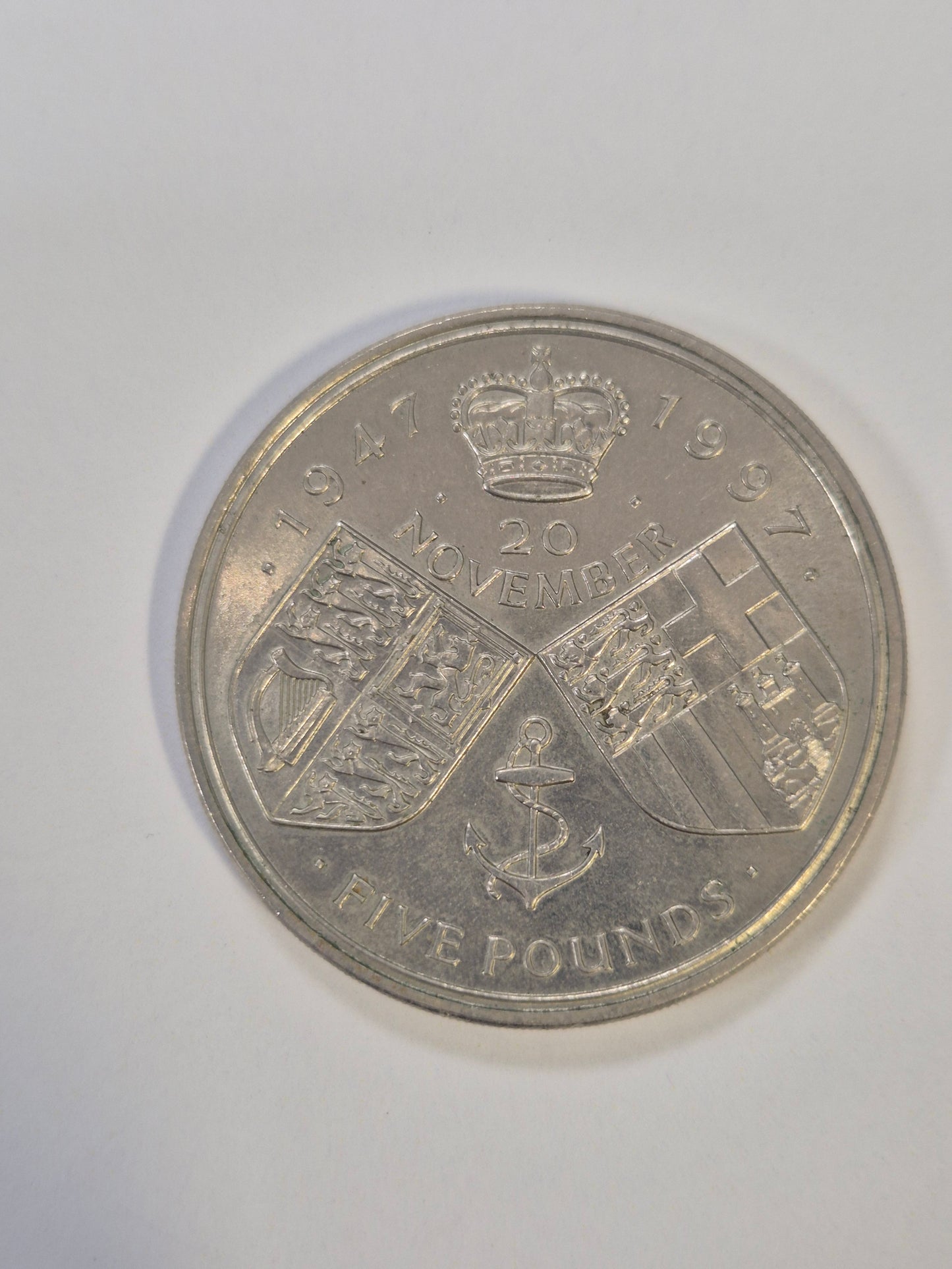 £5 COMMEMORATIVE 1947-1997 COIN