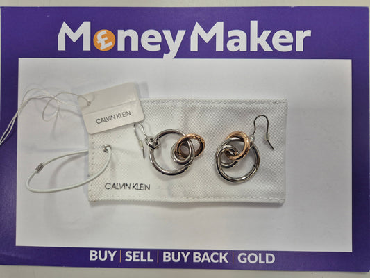CALVIN KLEIN CIRCLE AND BAND EARRINGS