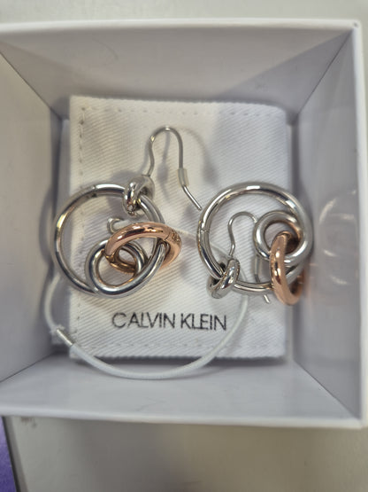 CALVIN KLEIN CIRCLE AND BAND EARRINGS