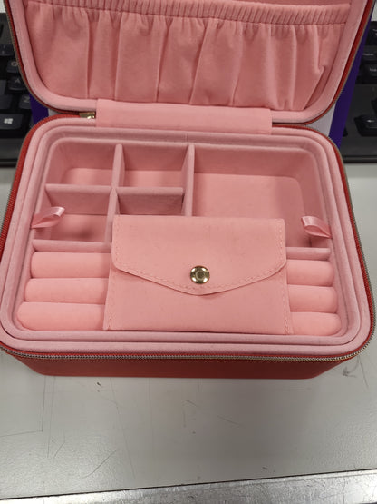 Pandora Red & Pink “Be Love” Travel Jewellery Box with Mirror – Limited Edition