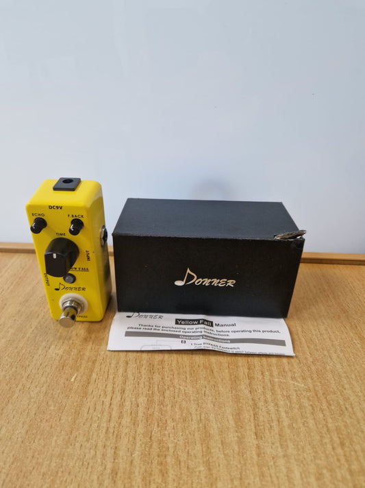 Donner Yellow Fall Delay Pedal Boxed with Instructions – 12m Warranty