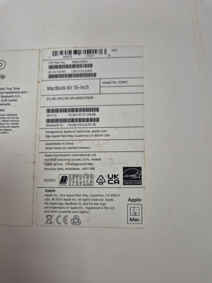 MACBOOK AIR 15" LAPTOP