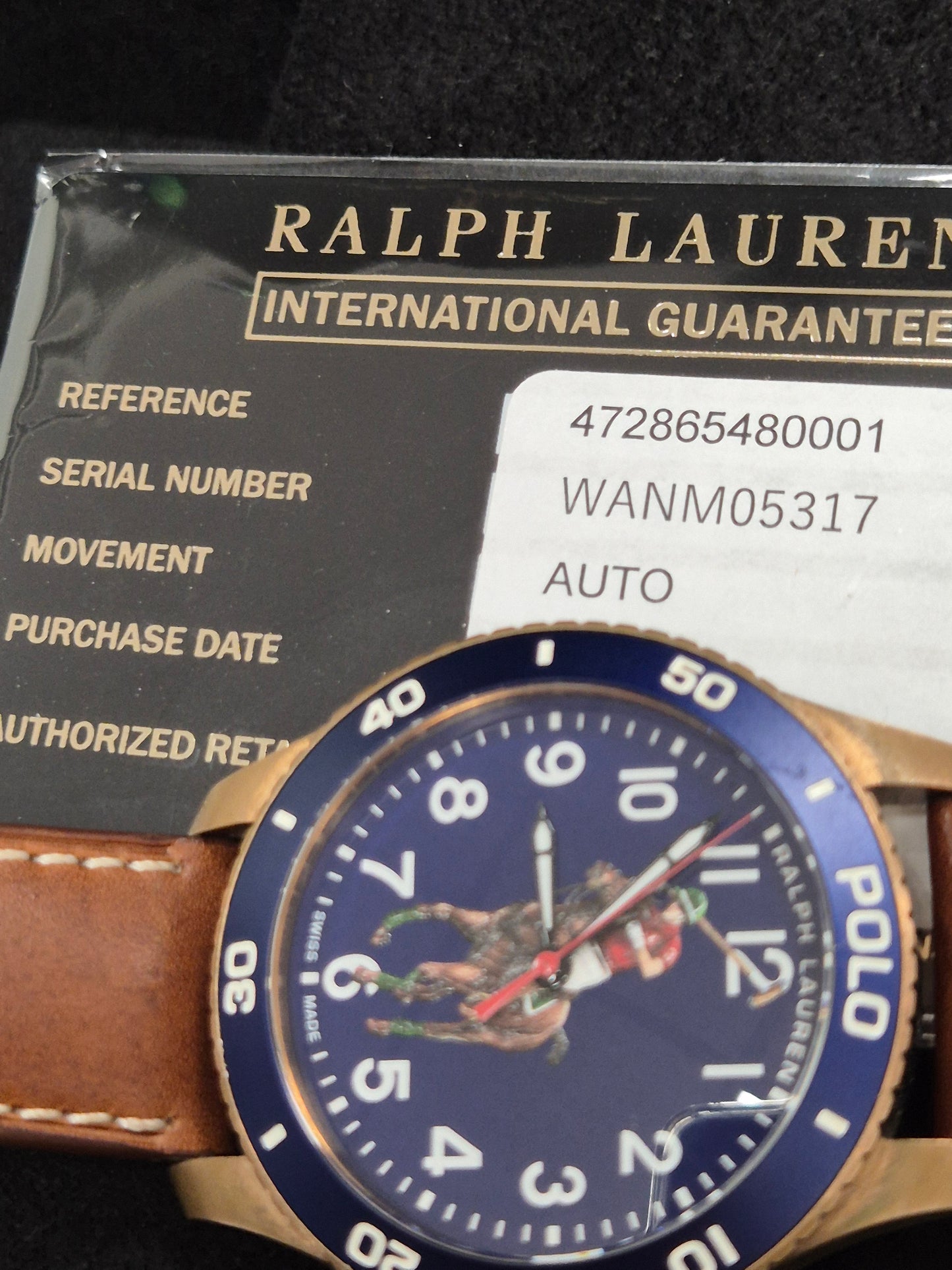 RALPH LAUREN 'THE POLO PLAYER' WATCH IN BOX