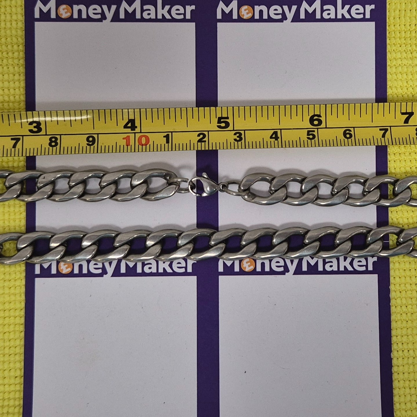 BASE METAL SQUARE-LINK CURB NECKLACE