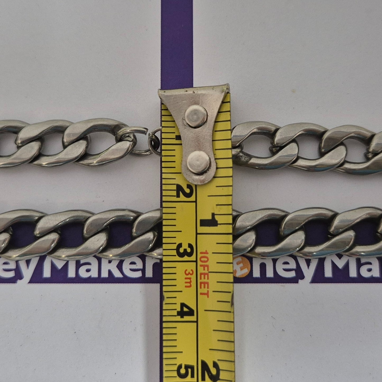 BASE METAL SQUARE-LINK CURB NECKLACE