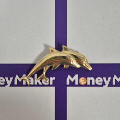 9CT GOLD DOLPHIN BROOCH