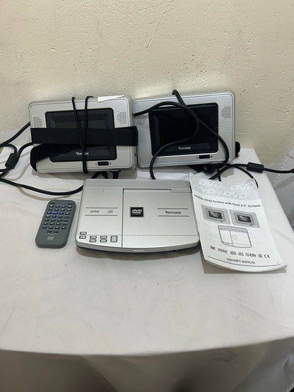 Venturer Portable DVD Player with two screens, remote and travel bag