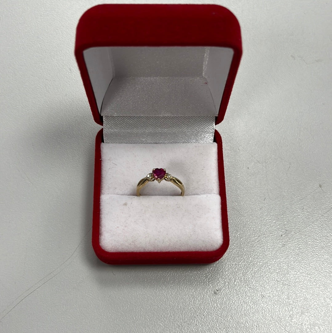 9ct Gold Lab Created Ruby Ring