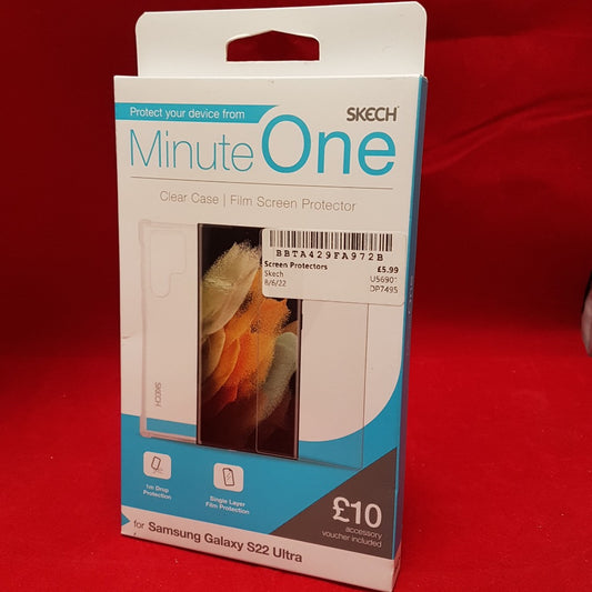 Galaxy S22 Ultra - Clear Case (Used) and Film Screen Protector